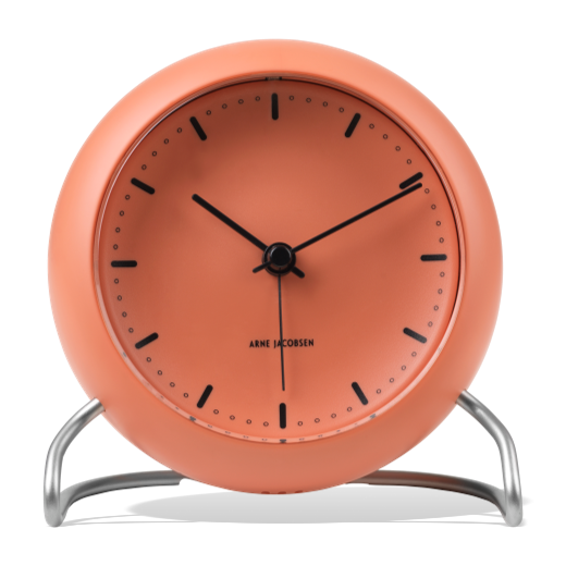 Arne Jacobsen City Hall Table Clock Pale Orange