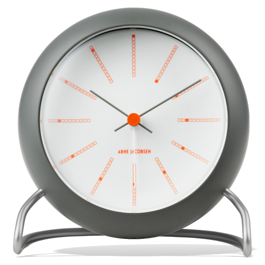 Arne Jacobsen Bankers Table Alarm Clock Dark Grey