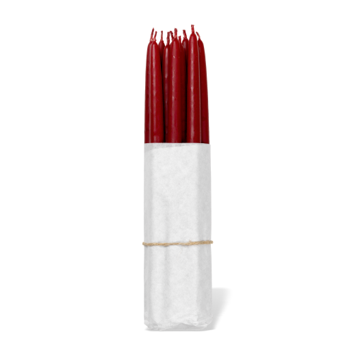 Broste Set of 10 Hand Dipped Tapers 12mm Dark Red