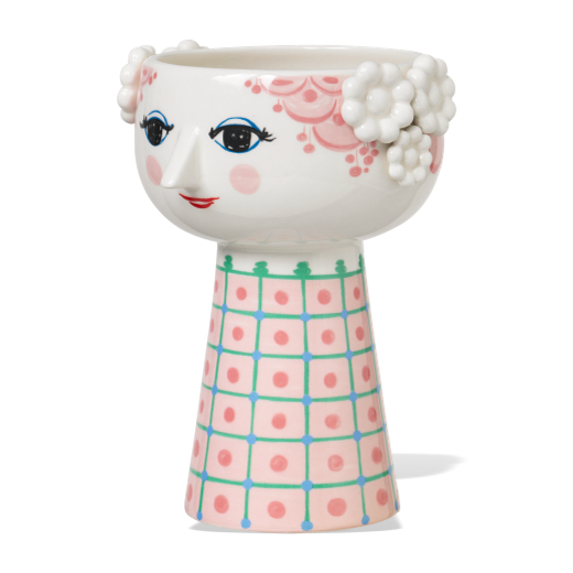Bjørn Wiinblad Ceramic Eva Vase Pink 18.5 cm