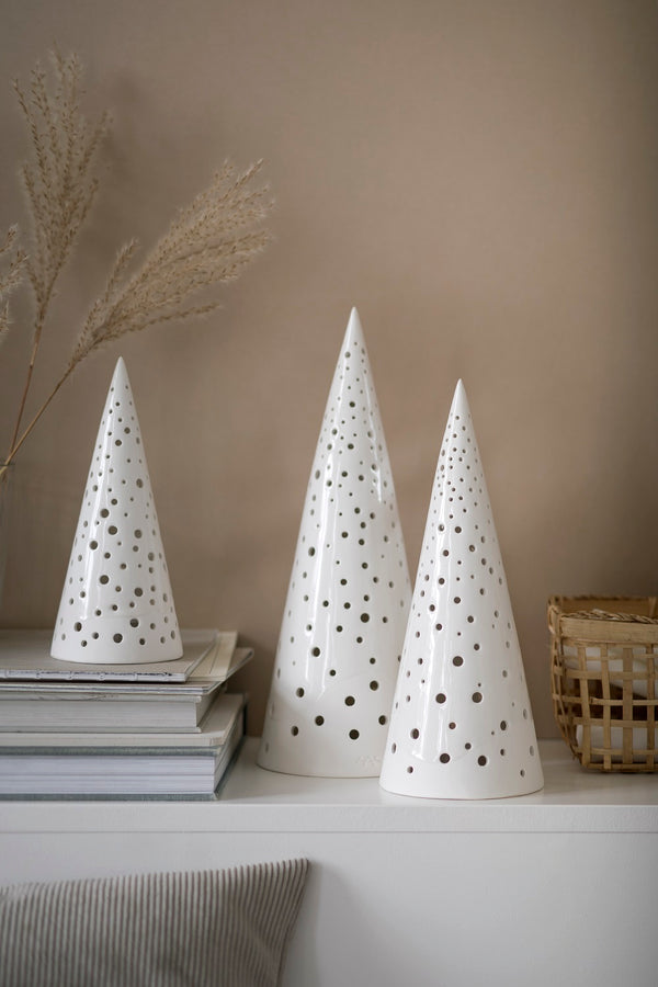 Kähler Nobili Ceramic Cone Tealight Holder 30cm White