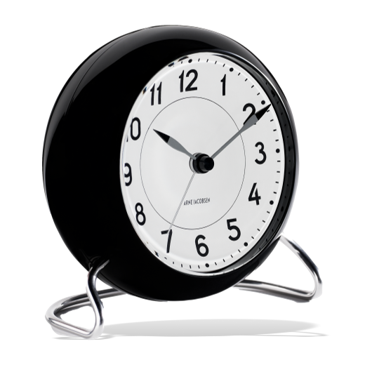 Arne Jacobsen Station Table Alarm Clock Black