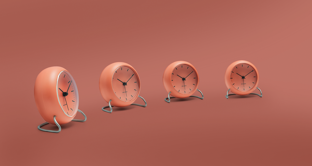 Arne Jacobsen City Hall Table Clock Pale Orange – The