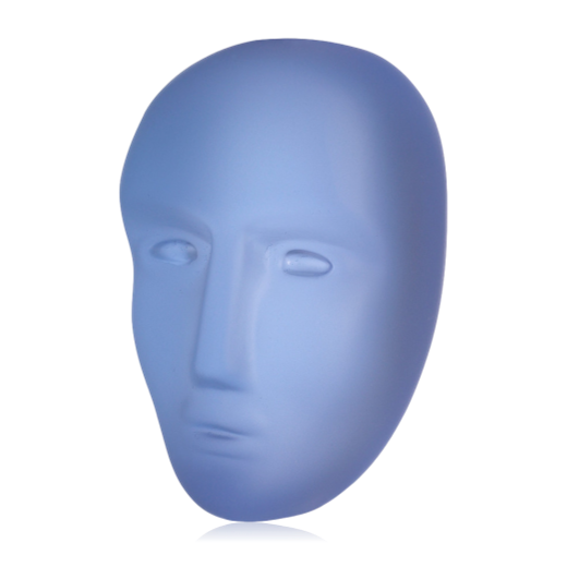 Kosta Boda Brains Blue Karolina sculptured glass head by Bertil Vallien - blue mouth-blown Swedish art glass