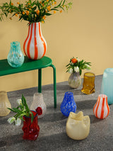 Broste Ada Spot Vase Mouthblown Glass Turquoise