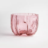 Kosta Boda Circular Glass Crackle Vase Small Pink