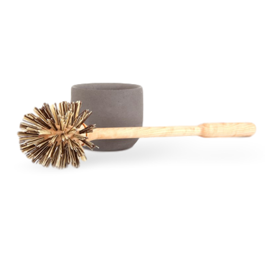 Iris Hantverk Birch Wood Toilet Brush in Concrete Cup