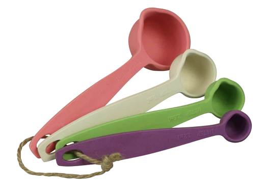Zuperzozial Set of 4 Bamboo Measuring Spoons Rainbow