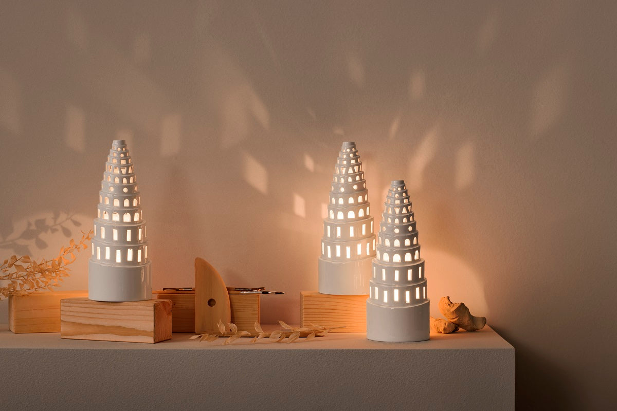 Kähler Urbania Lighthouse High Tower White Ceramic – The Scandinavian Shop