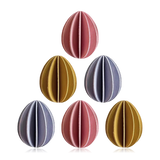 Lovi Set of 6 Easter Egg Wooden Decorations 4.5cm Colour Mix
