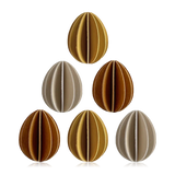 Lovi Set of 6 Easter Egg Wooden Decorations 4.5cm Golden Mix