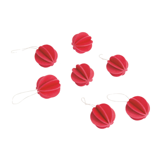 Lovi Original Bauble 3.5cm Red Set of 7