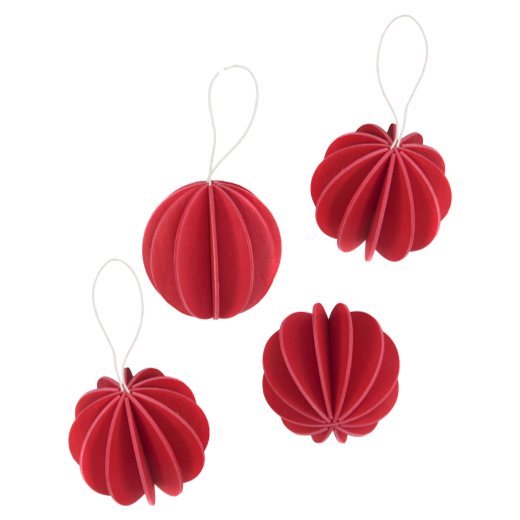 Lovi Original Bauble 6cm Red Set of 4