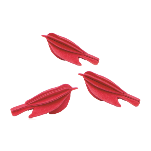 Lovi Set of 3 Minibirds 5cm Red