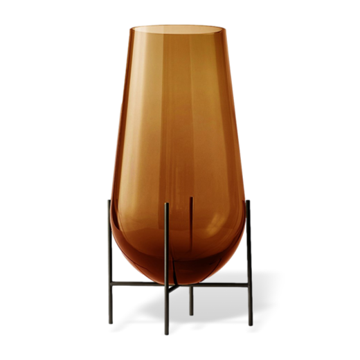 Menu Échasse Vase Amber and Bronzed Brass Small