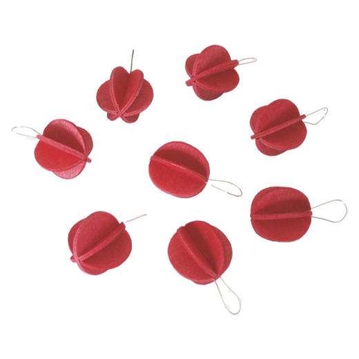 Lovi Set of 8 Mini Baubles Red