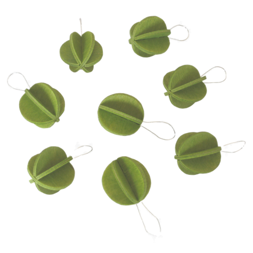 Lovi Set of 8 Mini Baubles Green