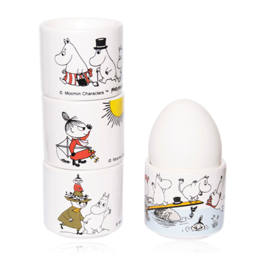 Pluto Set of 4 Ceramic Moomin Egg Cups Coloured