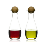 Sagaform Oval Oak Oil & Vinegar Bottles with Oak Stoppers