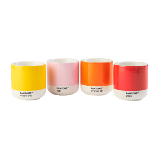 Copenhagen Design Pantone Living Thermo Cup Set of 4  Bright