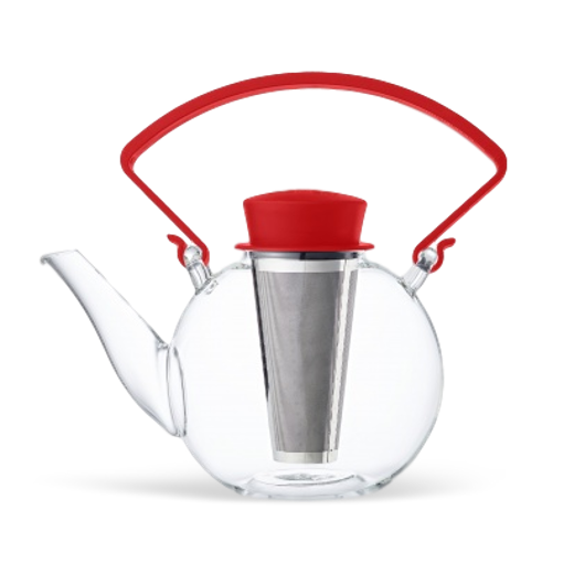 QDO Glass Teapot Red Handle
