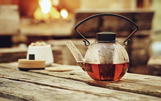 QDO Glass Teapot Orange Handle