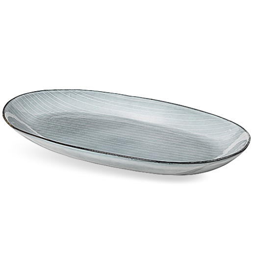 Broste Nordic Sea Stoneware Oval Serving Plate