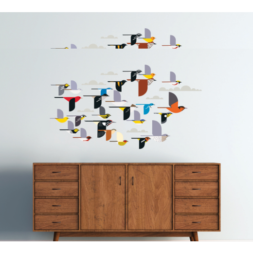 Charley Harper Flock of Birds Wall Stickers