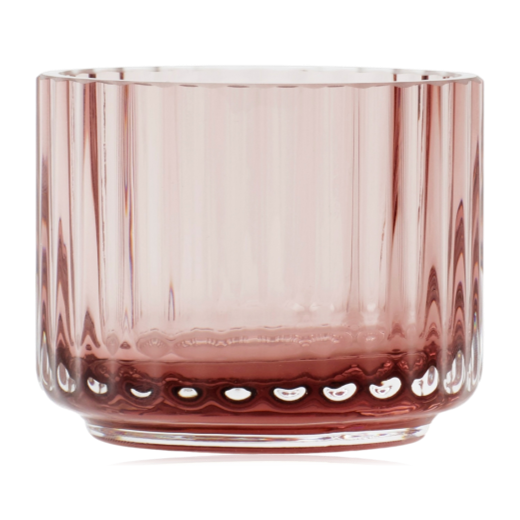 Lyngby Mouth Blown Glass Tealight Holder Pink