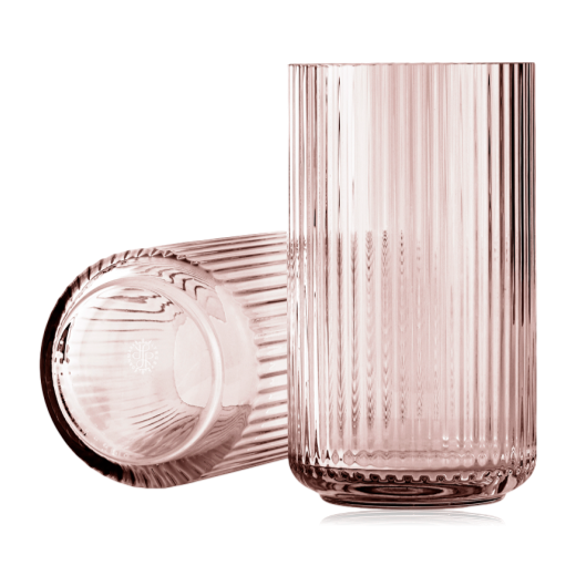 Lyngby Mouth Blown Glass Vase Dark Pink 25cm