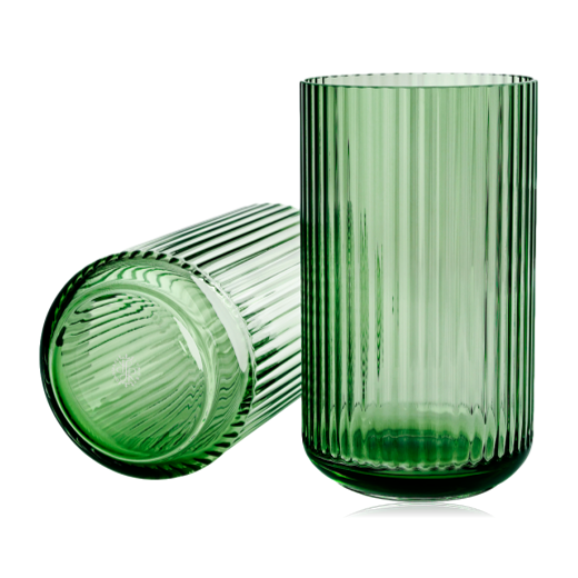 Lyngby Mouth Blown Glass Vase Copenhagen Green 25cm