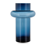 Lyngby Glass Vase Tube 40cm Dark Blue