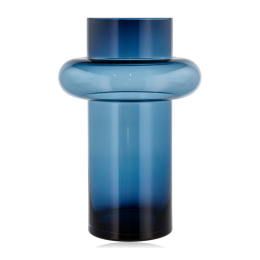 Lyngby Glass Vase Tube 40cm Dark Blue