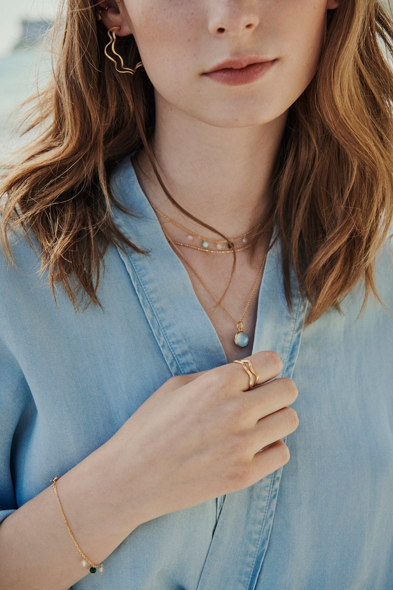 Pernille Corydon Aura Blue Necklace Gold